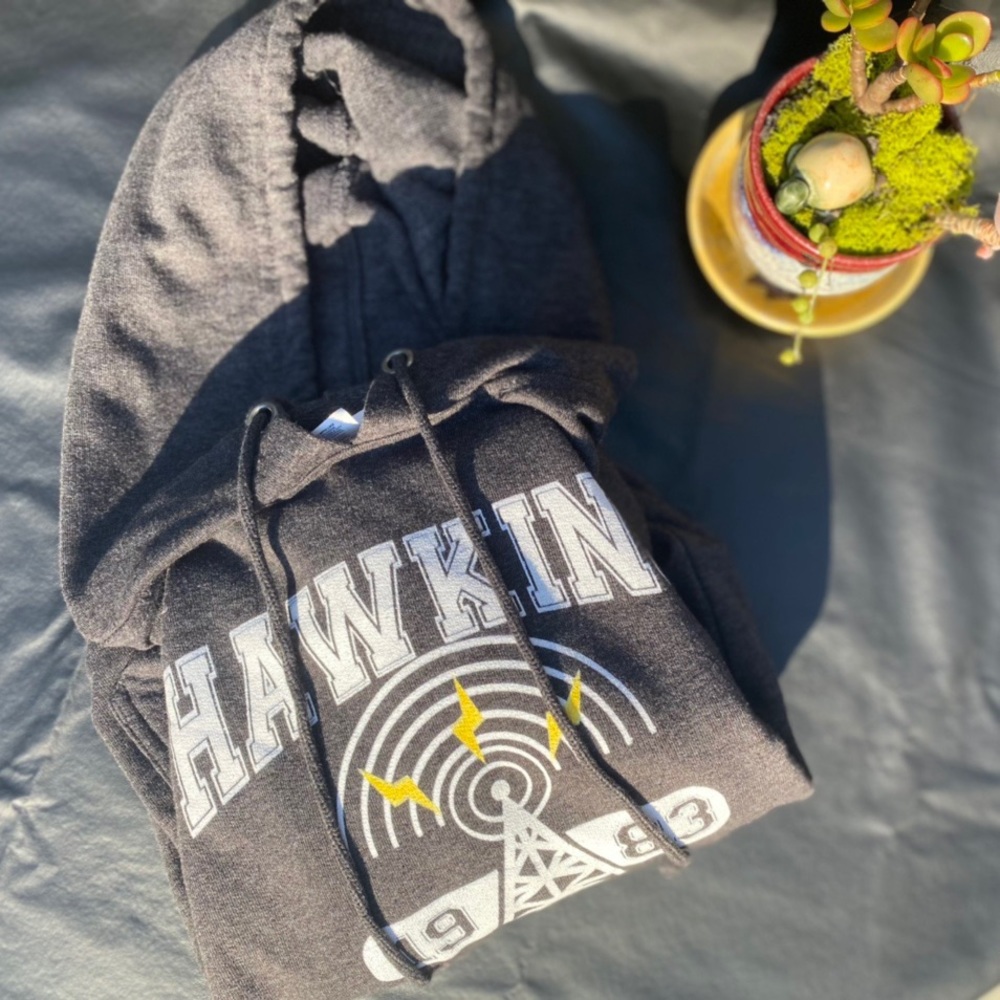 Hawkins Middle School AV Club Stranger Things Charcoal Hoodie